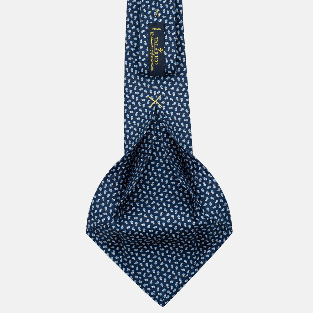 Cravatta 5 pieghe in seta Micro Fantasia Blu Celeste - JA056129-15