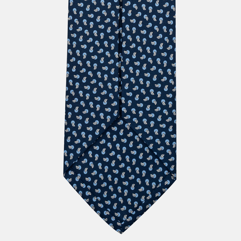 Cravatta 5 pieghe in seta Micro Fantasia Blu Celeste - JA056129-15