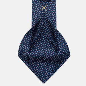 Cravatta 5 pieghe in seta Micro Fantasia Blu Rosso - JA056129-1