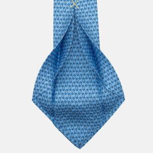 Cravatta 5 pieghe in seta Fantasia Floreale Celeste - JA056337-6