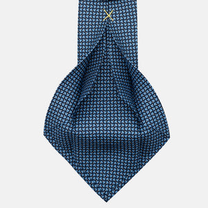 Cravatta 5 pieghe in seta Micro Fantasia Blu Celeste - JA056676-10