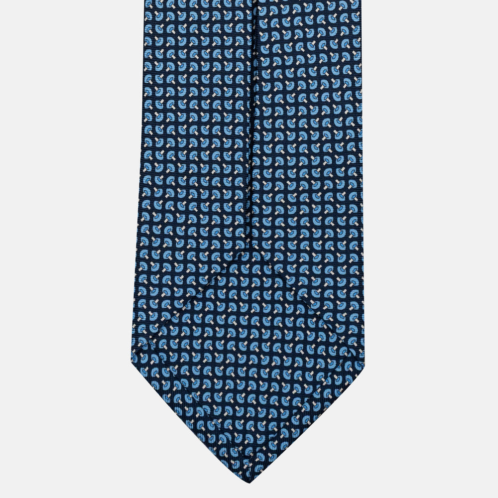 Cravatta 5 pieghe in seta Micro Fantasia Blu Celeste - JA056676-10