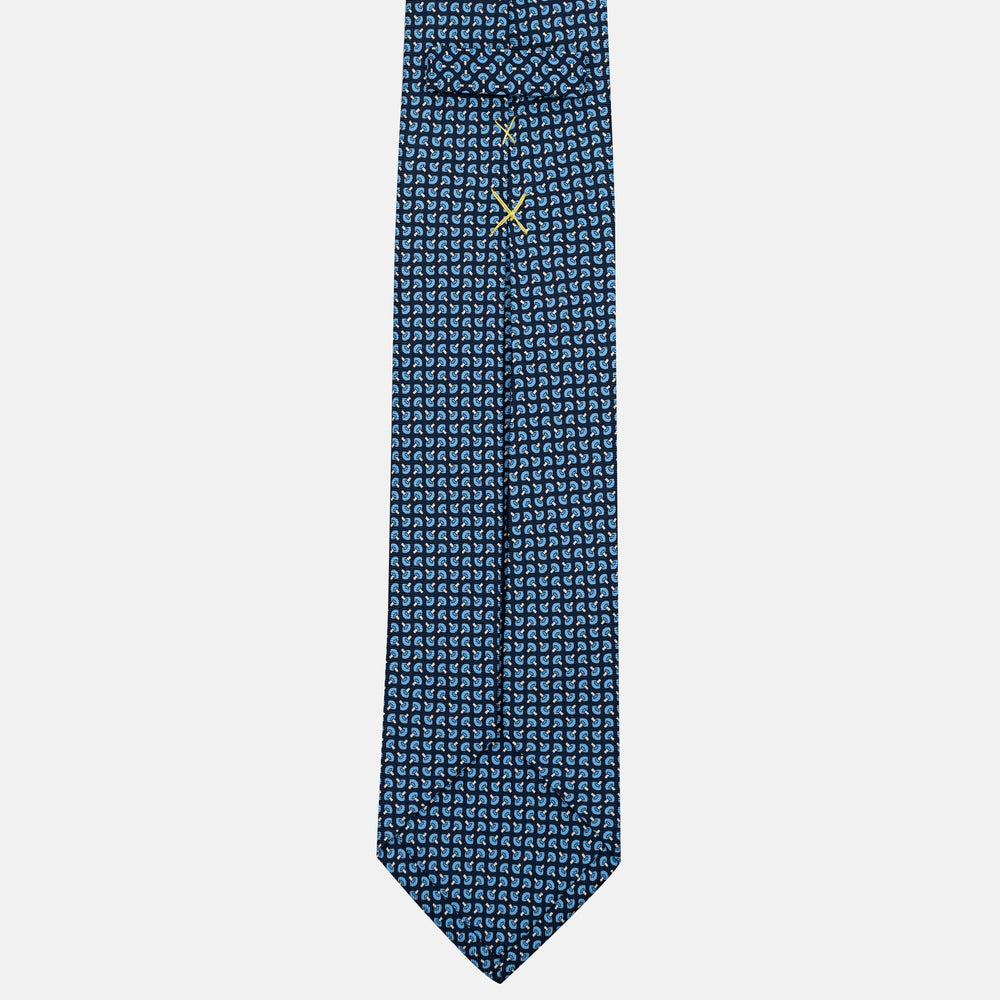 Cravatta 5 pieghe in seta Micro Fantasia Blu Celeste - JA056676-10