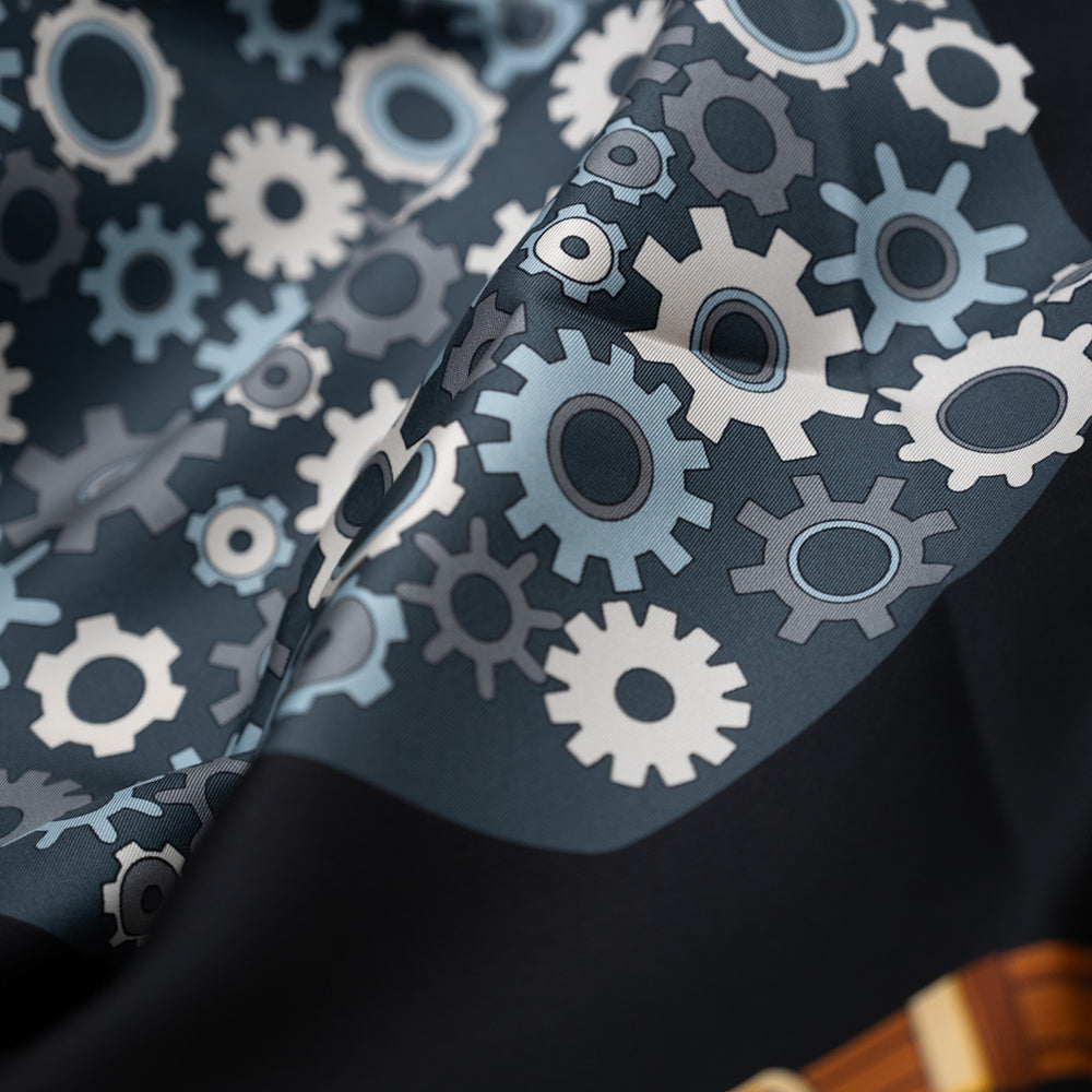 Foulard In Seta Twill 90 Steel Stallion