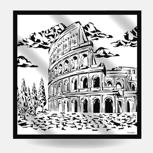 Foulard In Seta Twill 90 Roma Glamour Colosseo