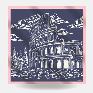 Foulard In Seta Twill 90 Roma Glamour Colosseo