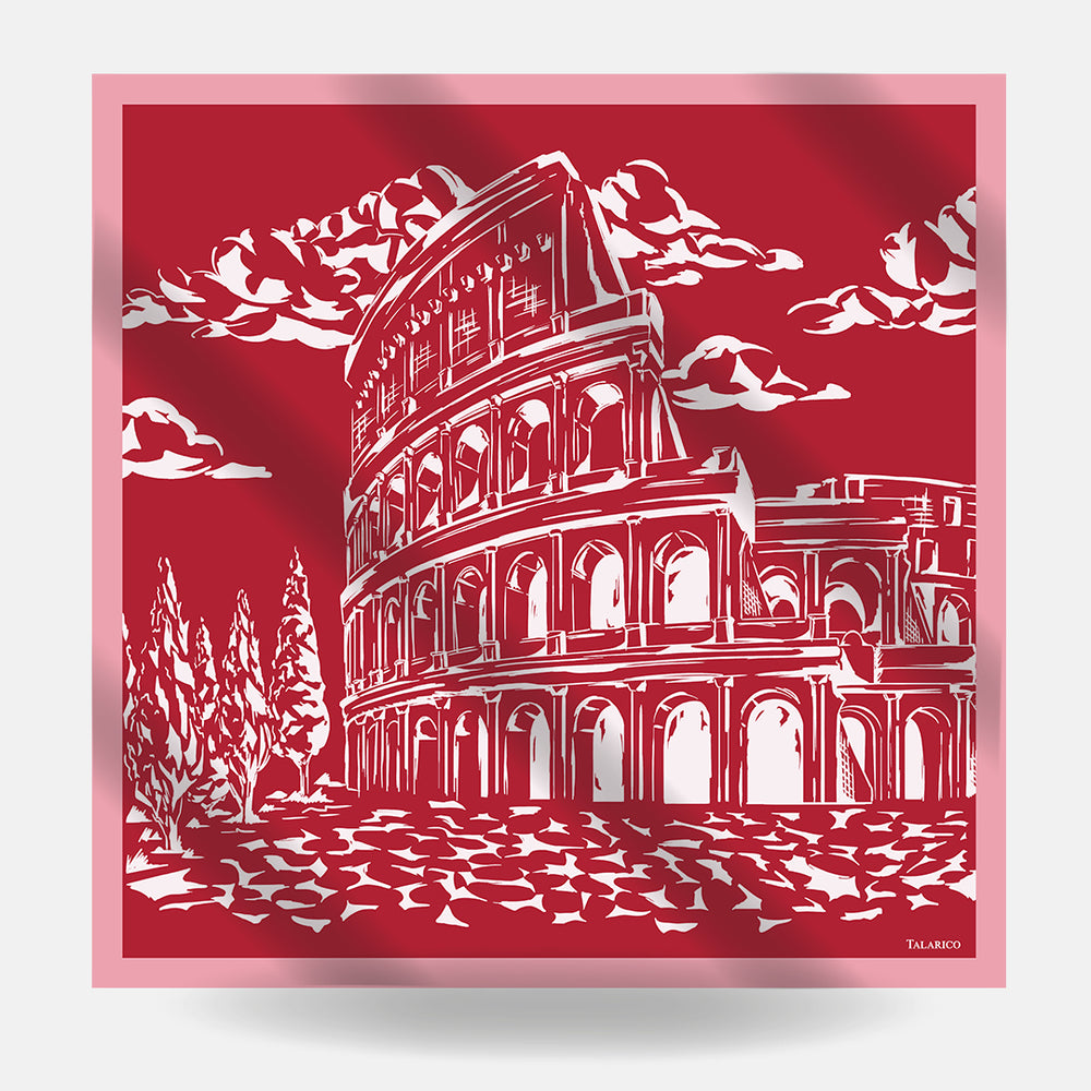 Foulard In Seta Twill 90 Roma Glamour Colosseo