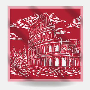 Foulard In Seta Twill 90 Roma Glamour Colosseo