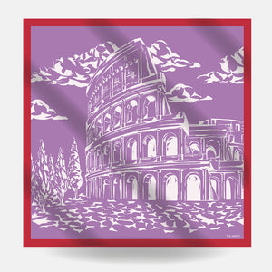 Foulard In Seta Twill 90 Roma Glamour Colosseo