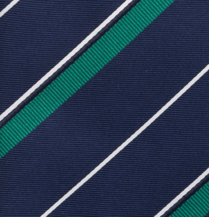 1999 Collection Tie in Heavy Silk Regimental Blue Green