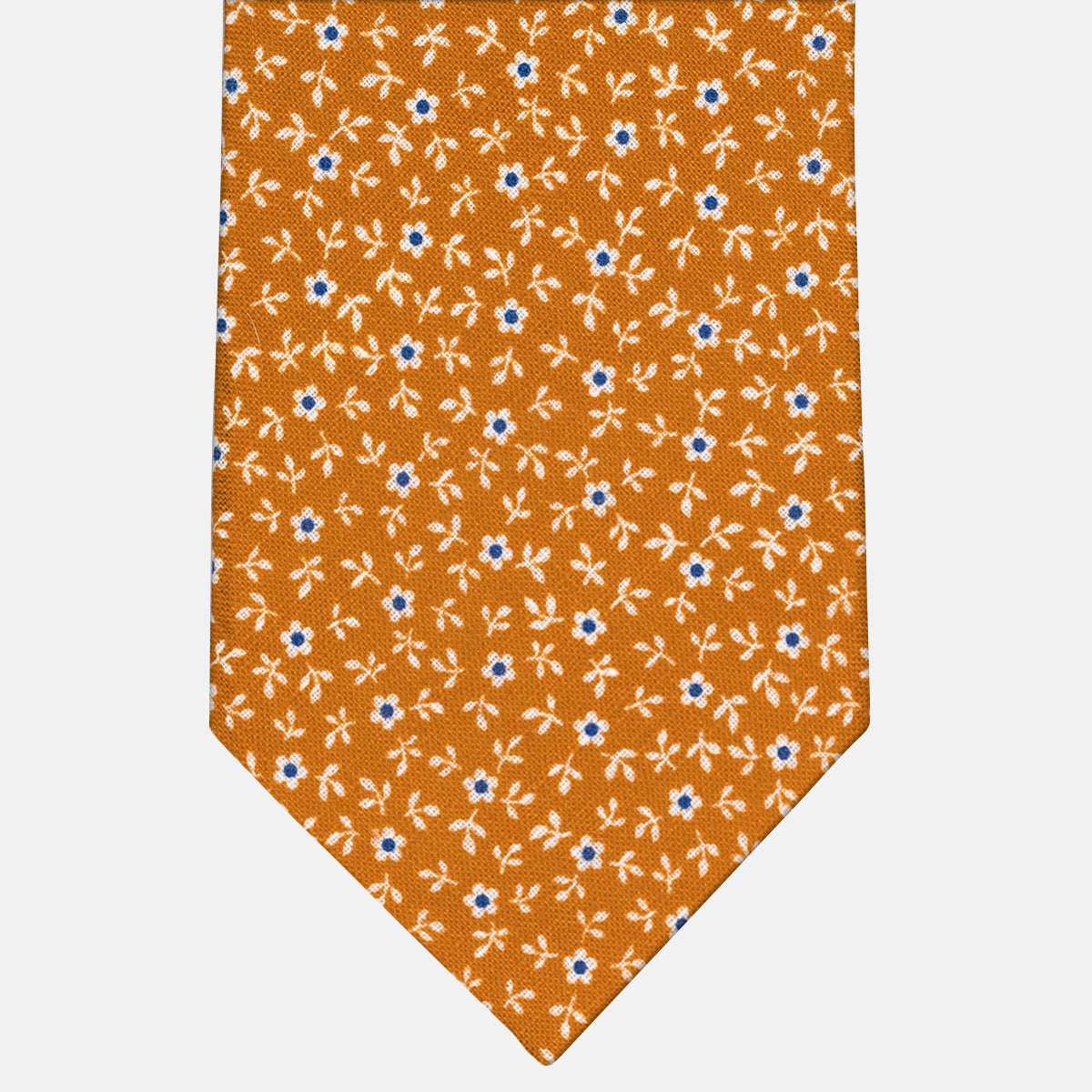 Orange Floral Irish Linen 3 Fold Tie-M6501