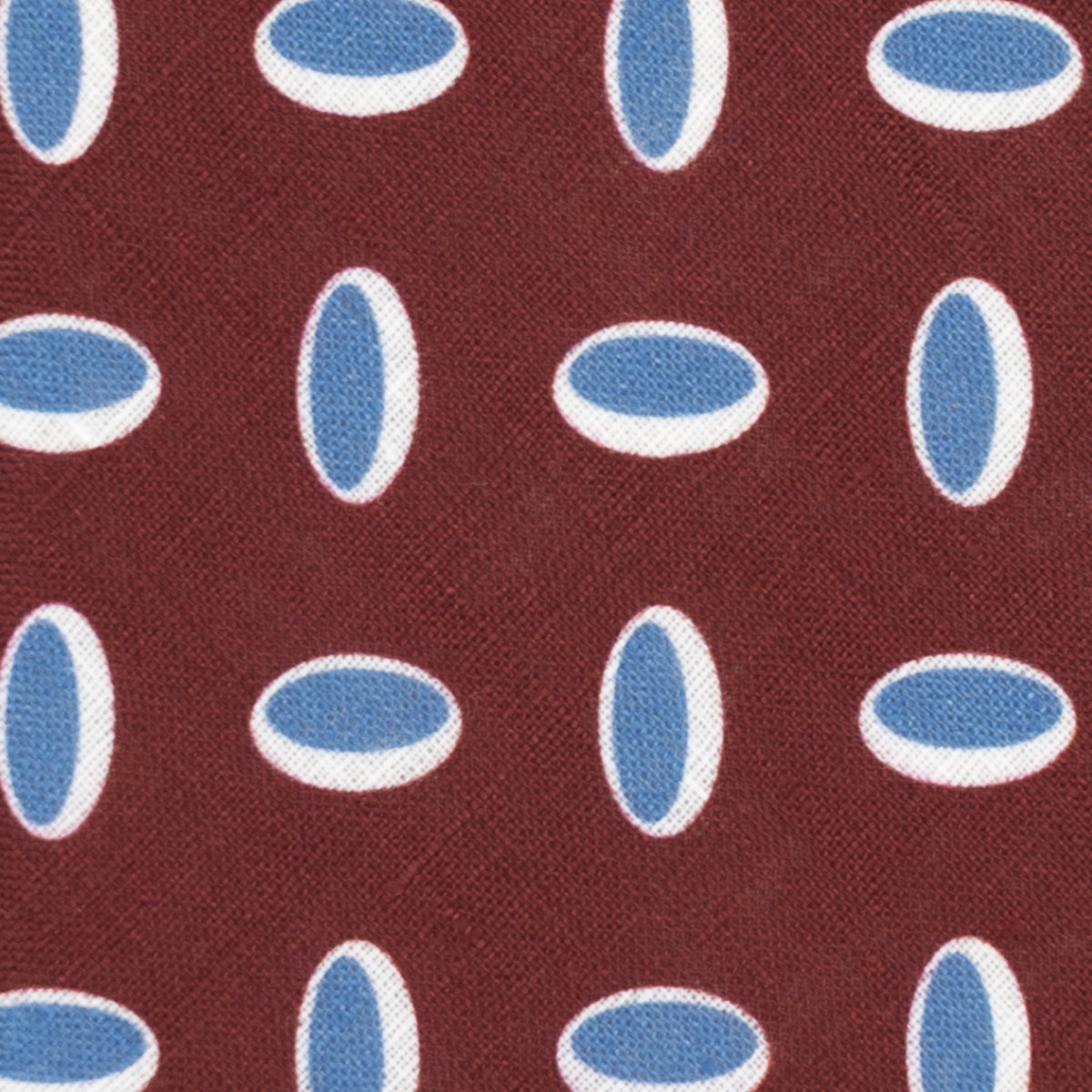 3 Fold Tie in Irish Linen Geometric Pattern Bordeaux-M49114