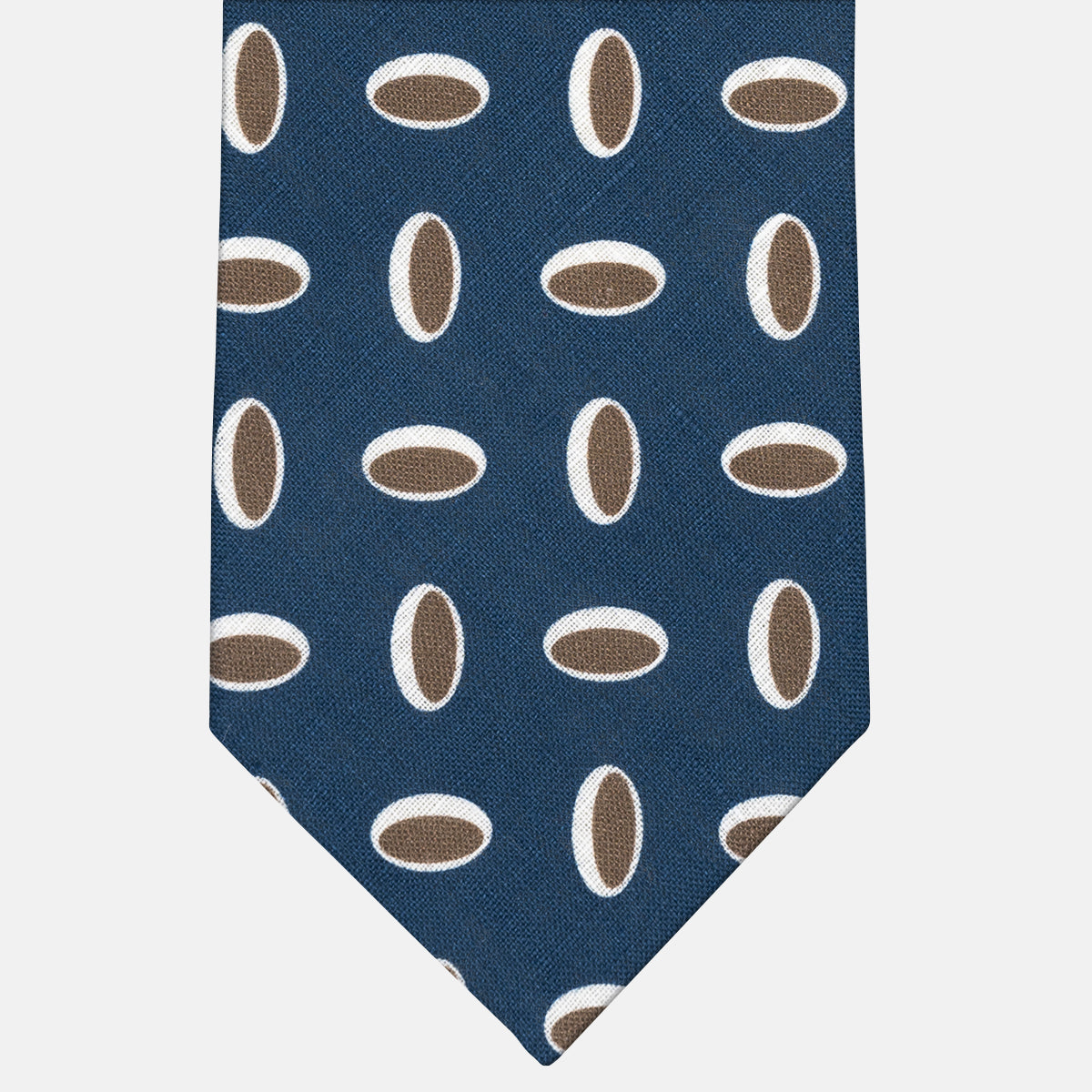 3 Fold Tie in Irish Linen Geometric Pattern Light Blue-M49114