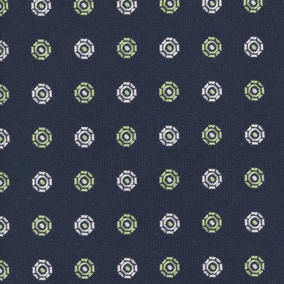 Cravatta Collezione 1999 in Seta Pesante Fantasia Geometrica Blu Verde