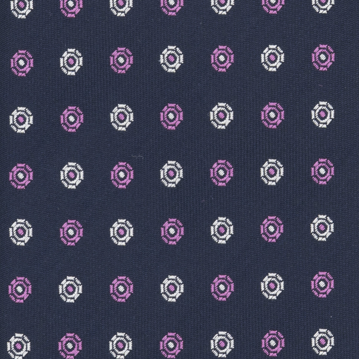 Cravatta Collezione 1999 in Seta Pesante Fantasia Geometrica Blu Rosa