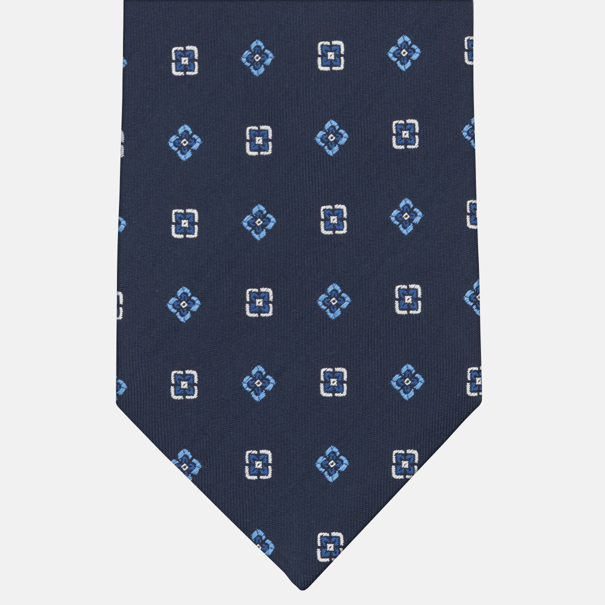 Cravatta Collezione 1999 in Seta Pesante Fantasia Geometrica Blu Celeste