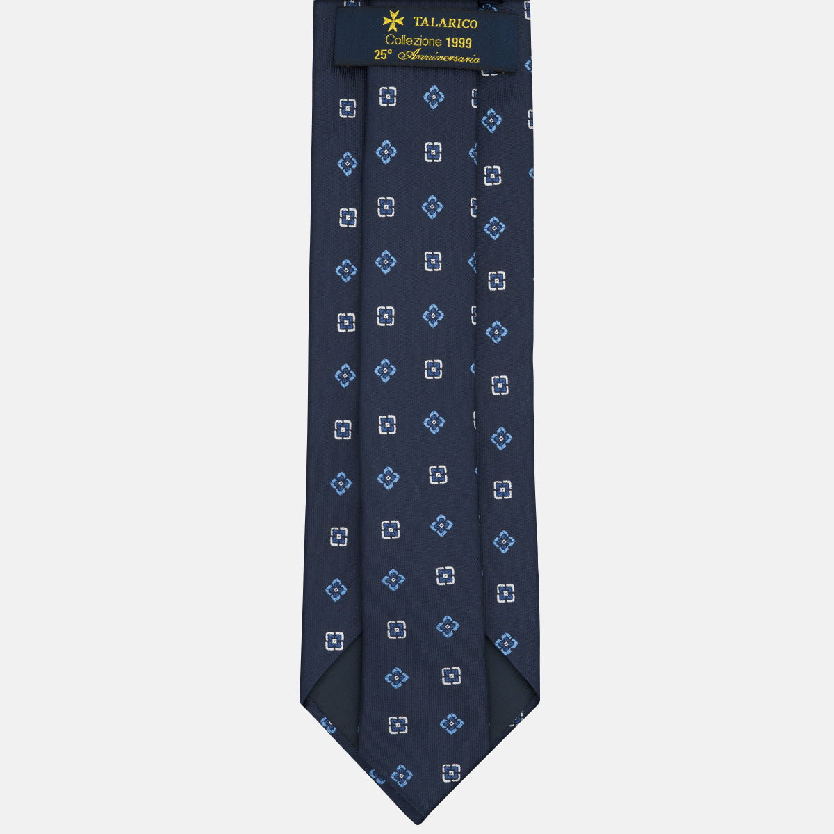 Cravatta Collezione 1999 in Seta Pesante Fantasia Geometrica Blu Celeste