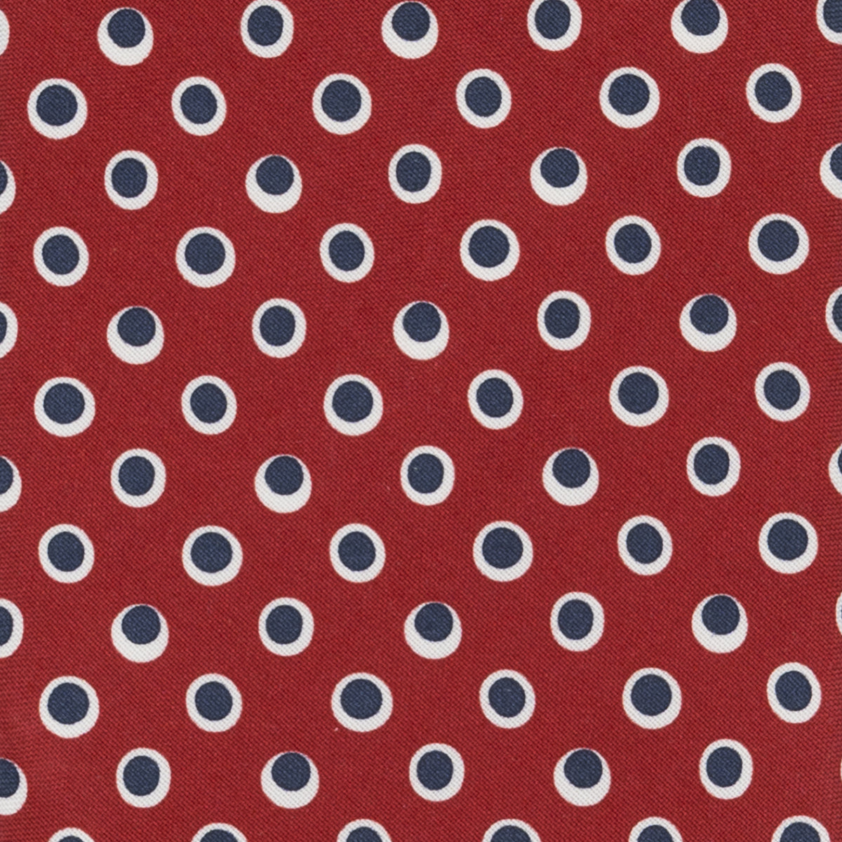 Three-Fold Tie in Irish Linen with Red and Blue Geometric Pattern