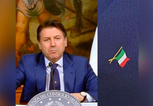 Il Presidente G. Conte, indossa una Talarico Cravatte durante la diretta - Talarico Cravatte