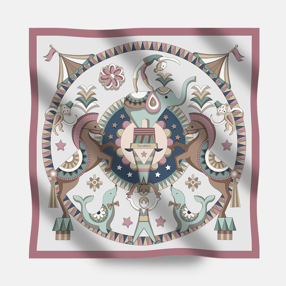 90's Circus of Wonders Twill Silk Scarf