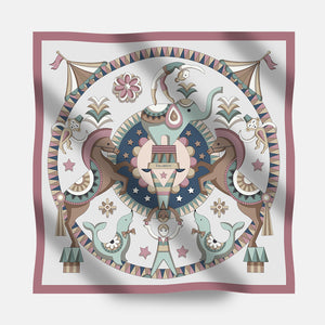 90's Circus of Wonders Twill Silk Scarf