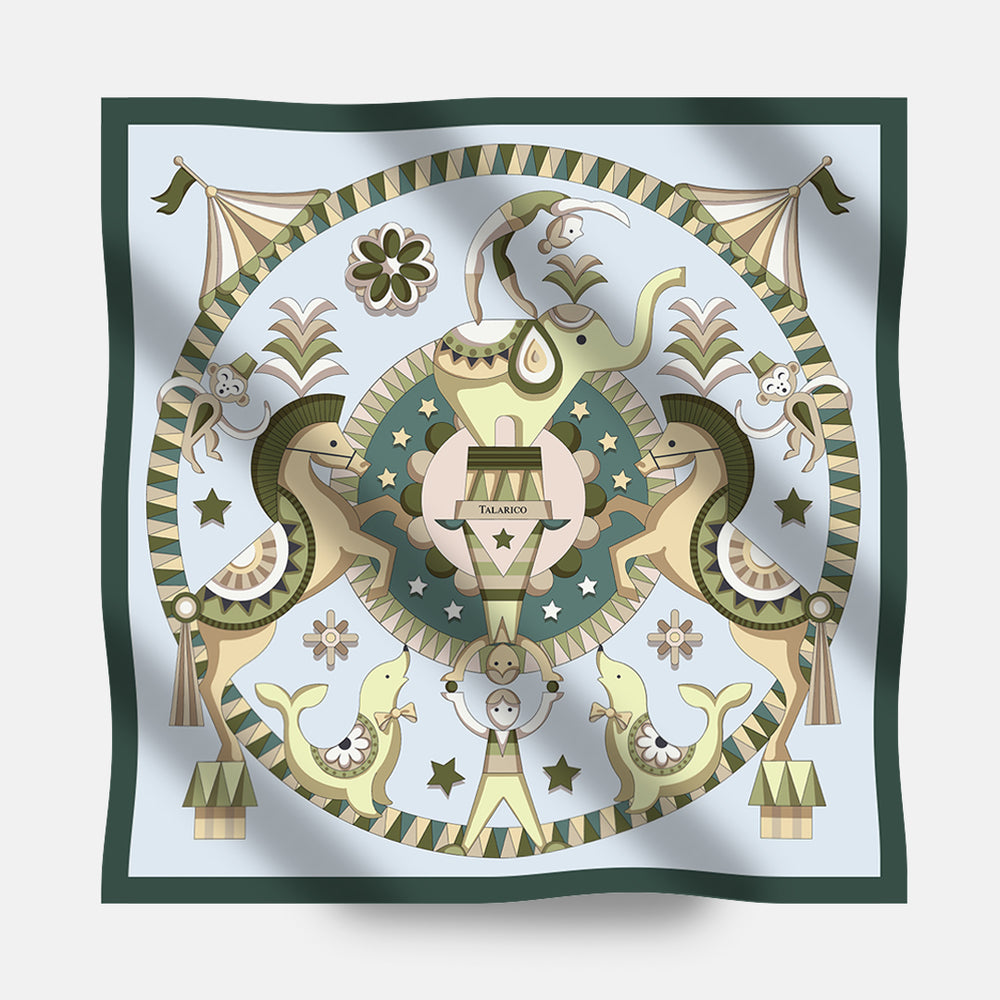 90's Circus of Wonders Twill Silk Scarf