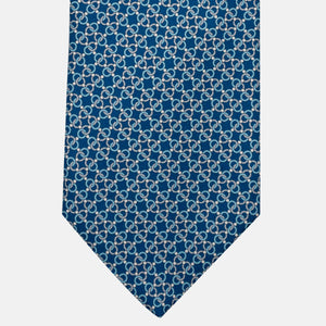 3-Fold Silk Tie, Chain Pattern, Light Blue - JA055937-10