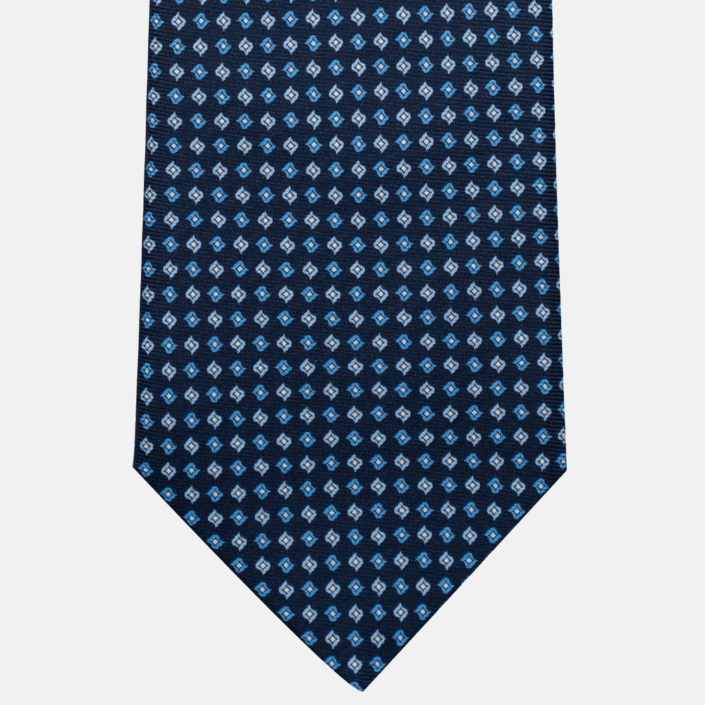 3-Fold Silk Tie, Micro Pattern, Light Blue - JA056673-10