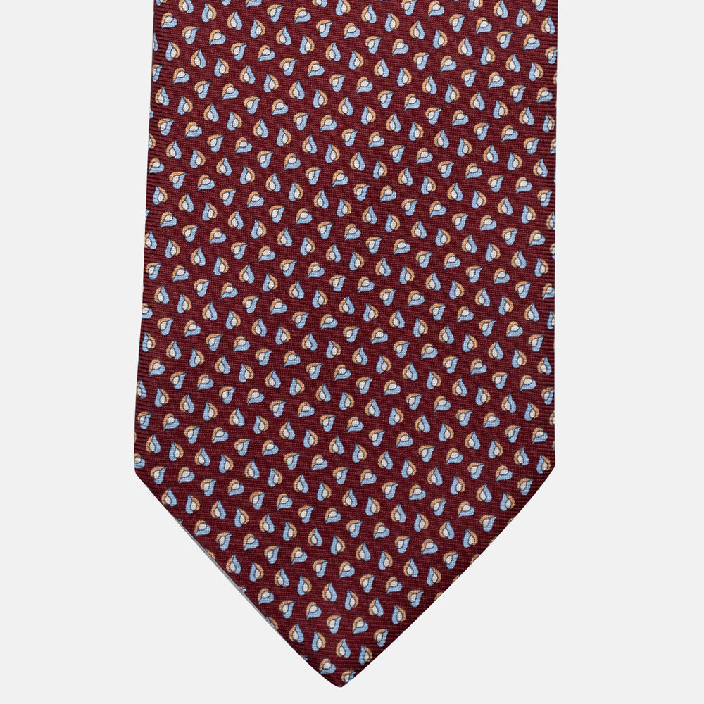 3-Fold Silk Tie, Micro Pattern, Bordeaux - JA056125-10