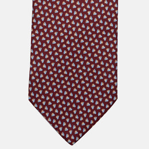 3-Fold Silk Tie, Micro Pattern, Bordeaux - JA056125-10