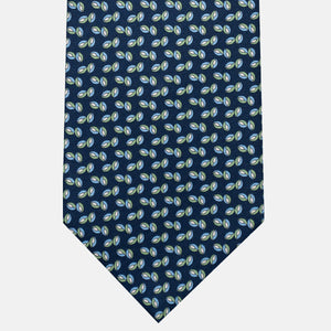 3-Fold Silk Tie, Micro Pattern, Blue and Green - JA056126-10
