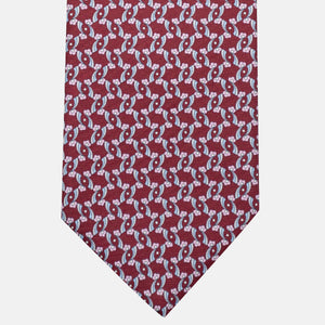 3-Fold Silk Tie, Floral Pattern, Bordeaux - JA056337-10