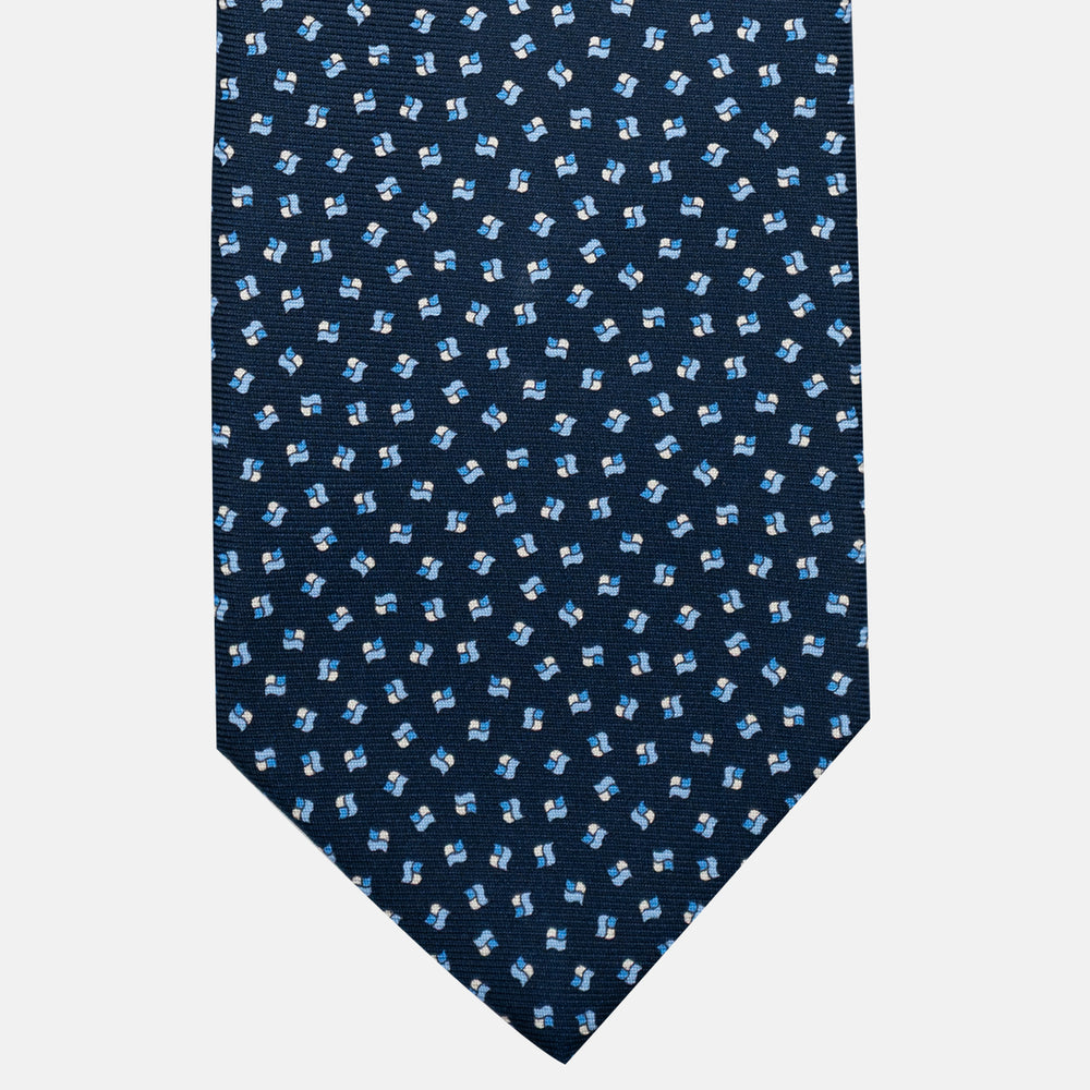 3-Fold Silk Tie, Micro Pattern, Light Blue - JA056667-10