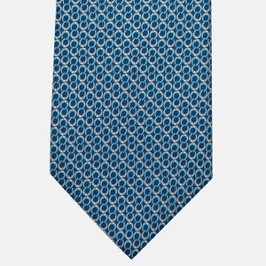 Cravatta 3 pieghe in Seta, Fantasia Concatenata, Azzurro Grigio - JC056339-10