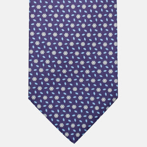 3-Fold Silk Tie, Floral Pattern, Purple - JA057079-10