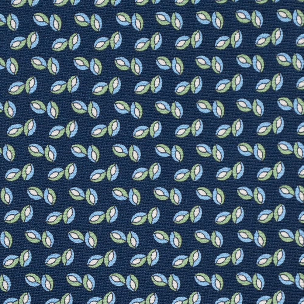 3-Fold Silk Tie, Micro Pattern, Blue and Green - JA056126-10