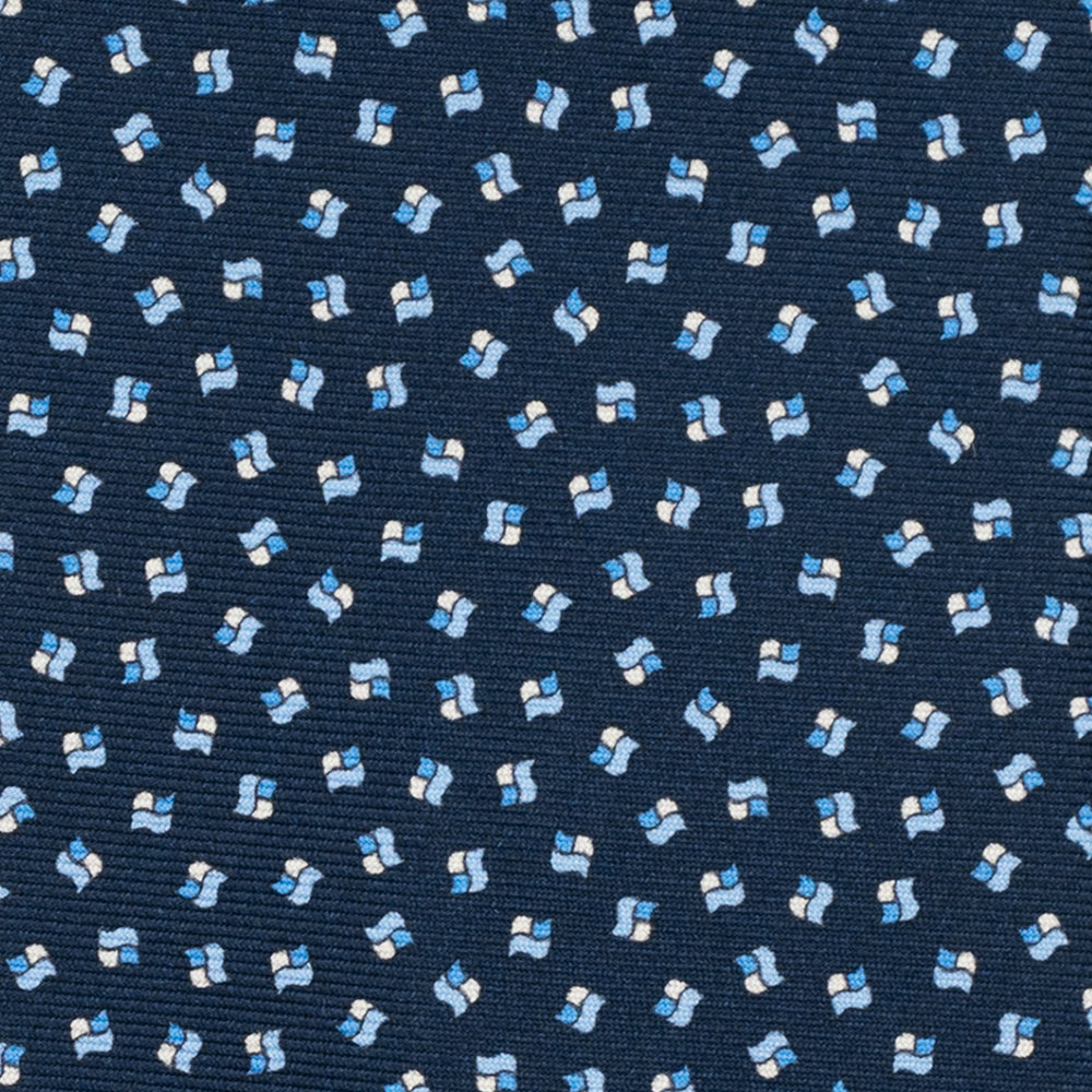 3-Fold Silk Tie, Micro Pattern, Light Blue - JA056667-10