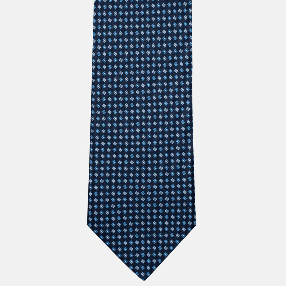 3-Fold Silk Tie, Micro Pattern, Light Blue - JA056673-10
