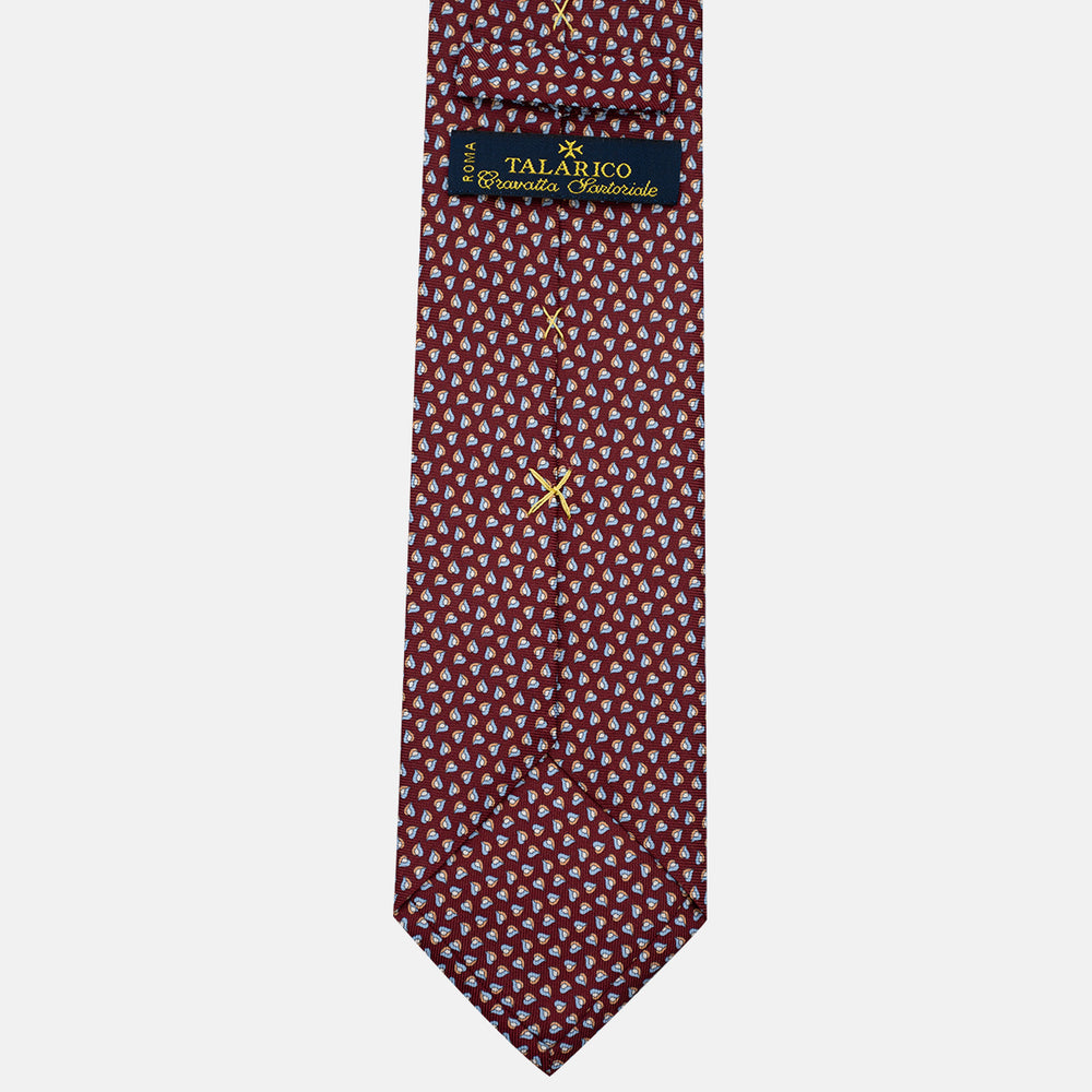 3-Fold Silk Tie, Micro Pattern, Bordeaux - JA056125-10