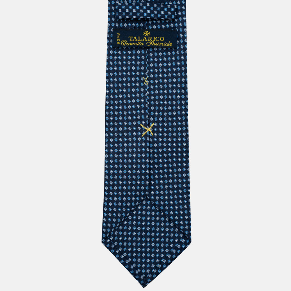 3-Fold Silk Tie, Micro Pattern, Light Blue - JA056673-10