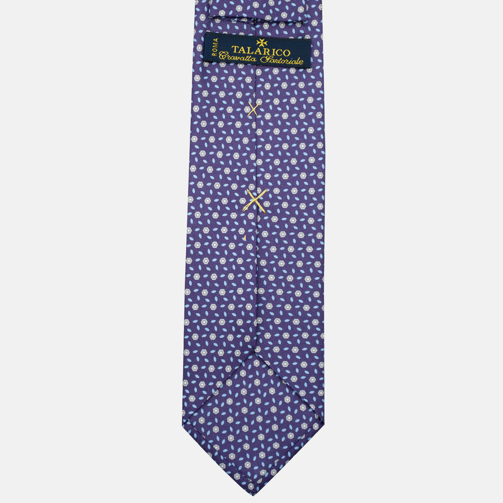 3-Fold Silk Tie, Floral Pattern, Purple - JA057079-10