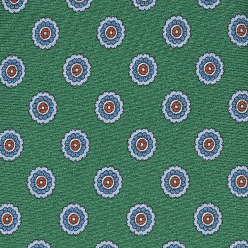 1999 Collection Tie in Heavy Silk Blue Geometric Pattern