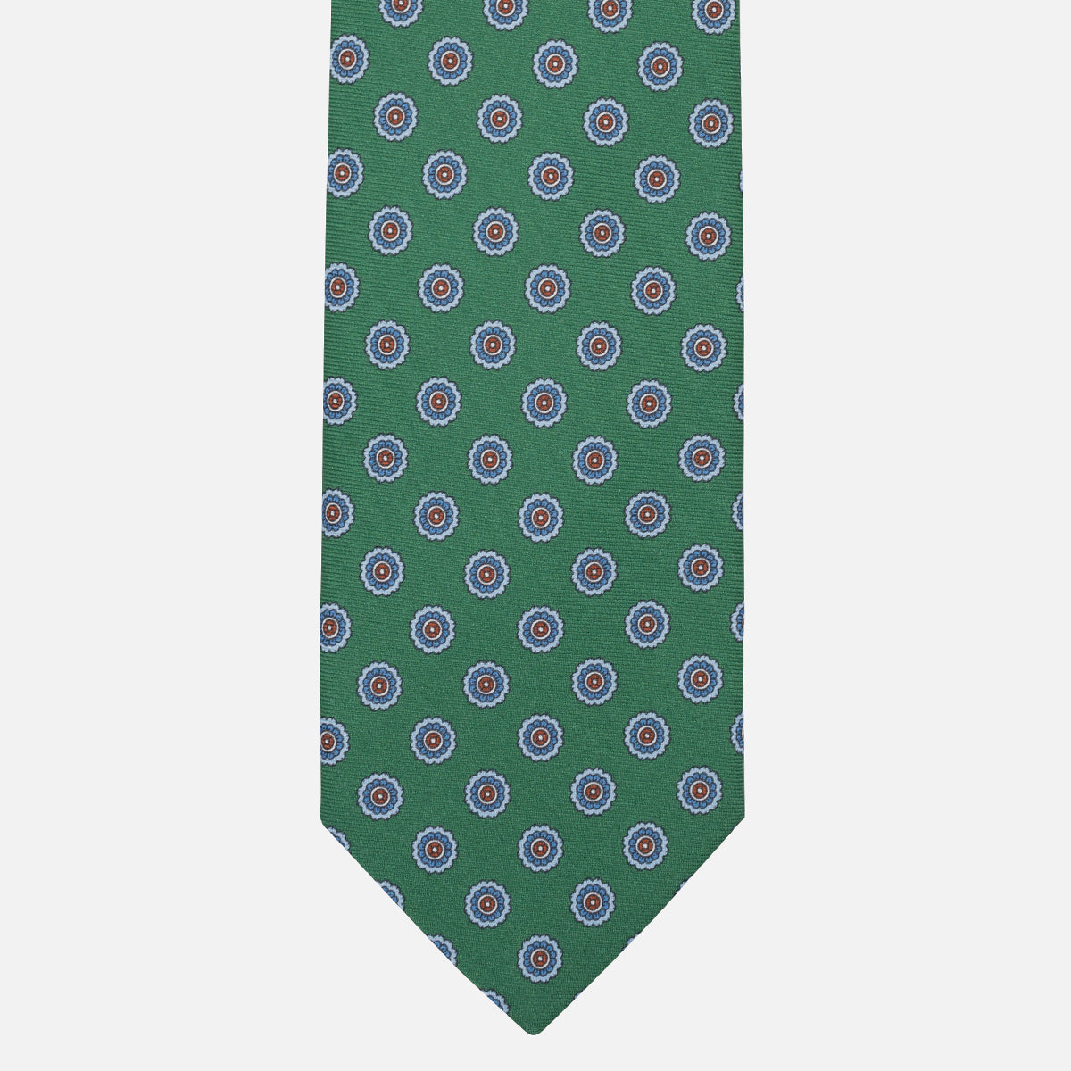 Cravatta Collezione 1999 in Seta Twill Fantasia Floreale Verde Celeste