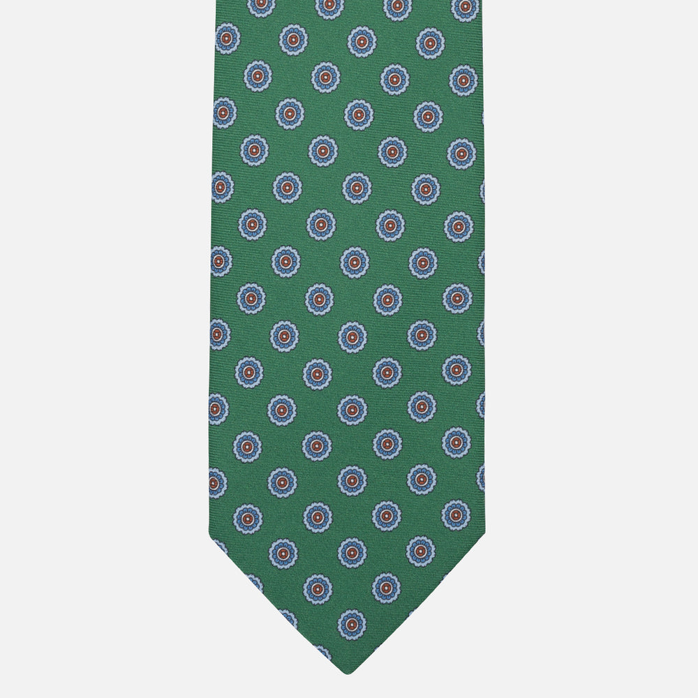 1999 Collection Tie in Heavy Silk Blue Geometric Pattern