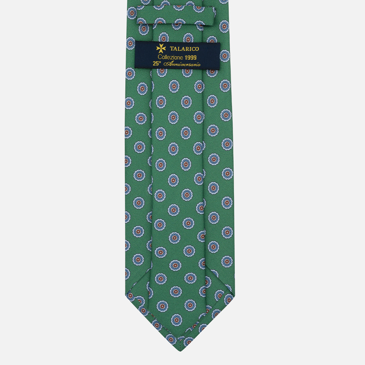 Cravatta Collezione 1999 in Seta Twill Fantasia Floreale Verde Celeste