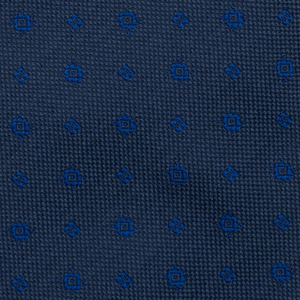 Cravatta 3 pieghe in Seta Pesante, Micro Fantasia, Blu JA24062026-2