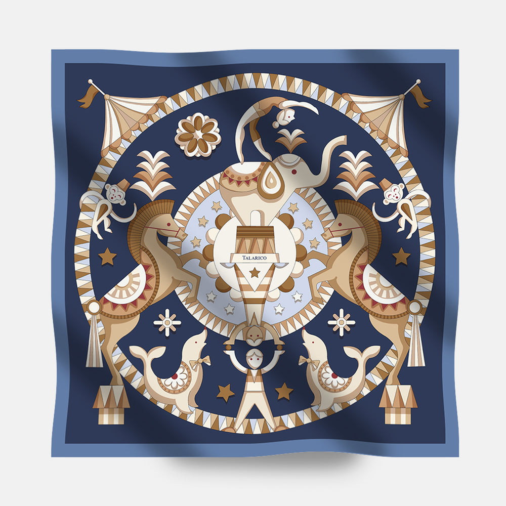 90's Circus of Wonders Twill Silk Scarf