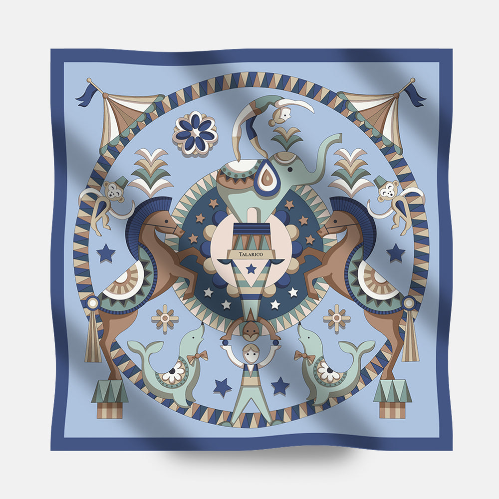 90's Circus of Wonders Twill Silk Scarf
