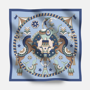 90's Circus of Wonders Twill Silk Scarf