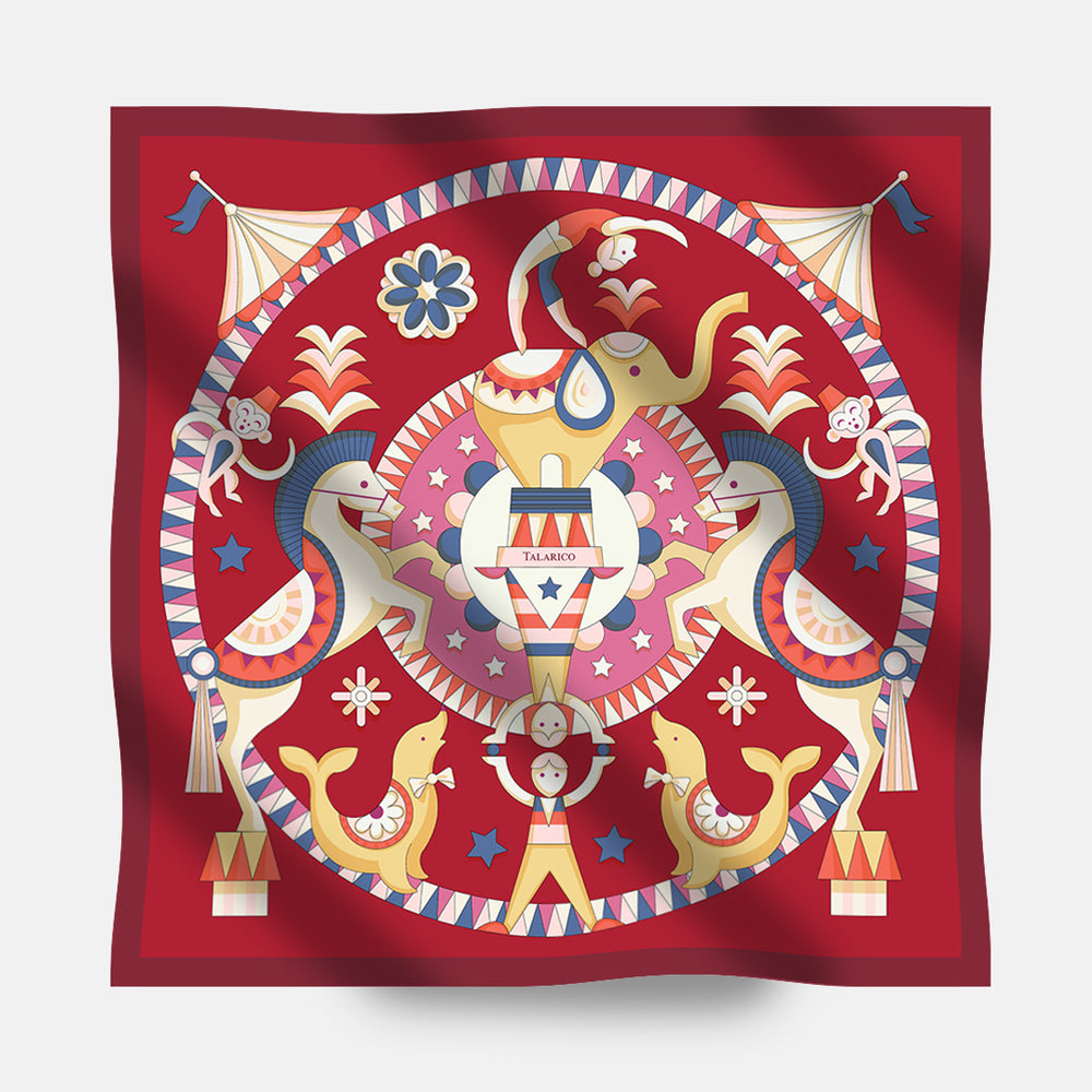 90's Circus of Wonders Twill Silk Scarf